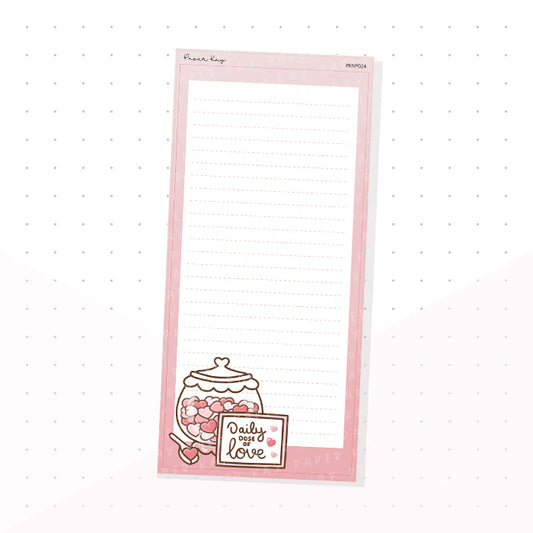 (PKNP024) Love, Daily Dose of Love - Lined - Hobonichi Weeks Note Page - Planner Sticker