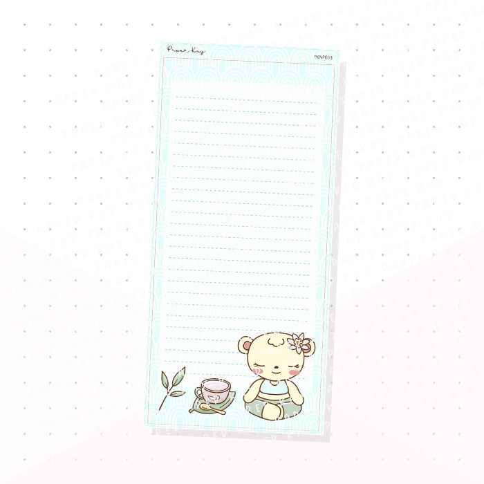 (PKNP033) Dot the Bear - Zen Life - Lined - Hobonichi Weeks Note Page - Planner Sticker
