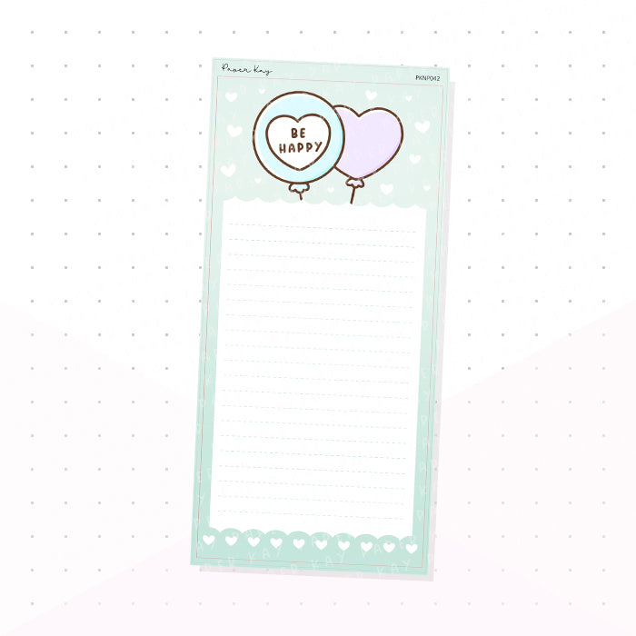 (PKNP042) Green Be Happy - Lined - Sweeties Hobonichi Weeks Note Page - Planner Sticker