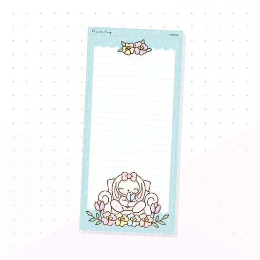 (PKNP047) Blue Spring Bunny - Lined - Hobonichi Weeks Note Page - Planner Sticker