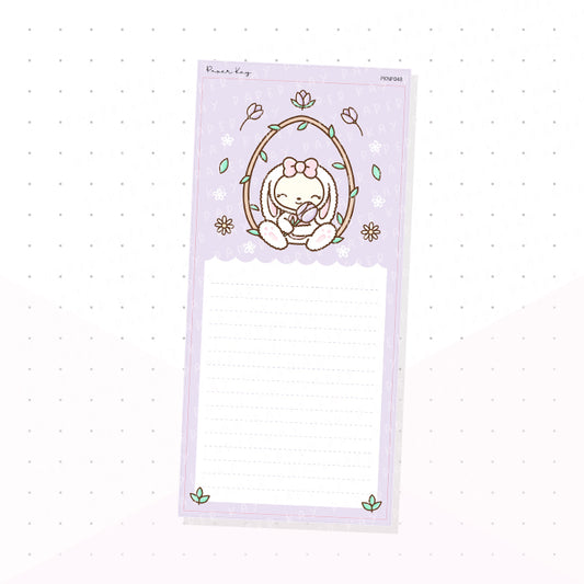 (PKNP048) Purple Spring Bunny - Lined - Hobonichi Weeks Note Page - Planner Sticker