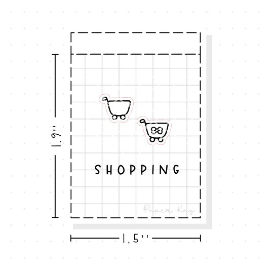 (PM003) Shopping Cart - Tiny Minimal Icon Stickers