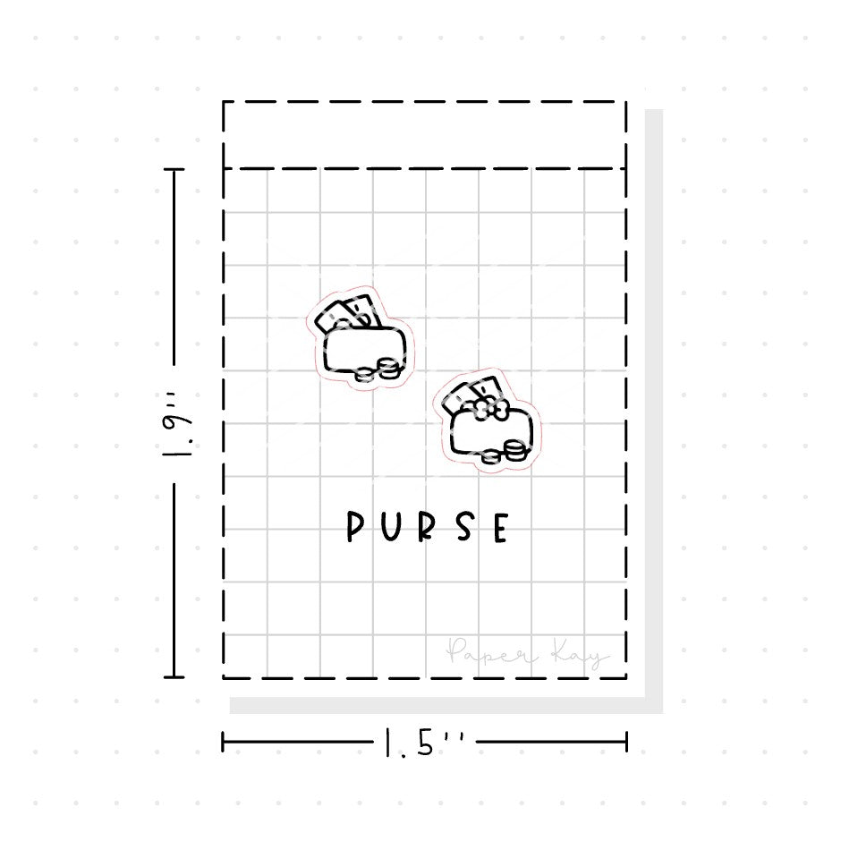 (PM004) Purse / Wallet - Tiny Minimal Icon Stickers