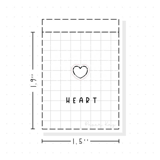 (PM009) Heart - Tiny Minimal Icon Stickers