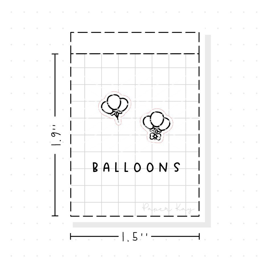 (PM010) Celebration Balloons - Tiny Minimal Icon Stickers
