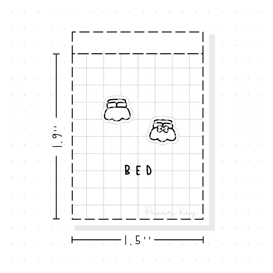 (PM012) Bed / Sleep - Tiny Minimal Icon Stickers
