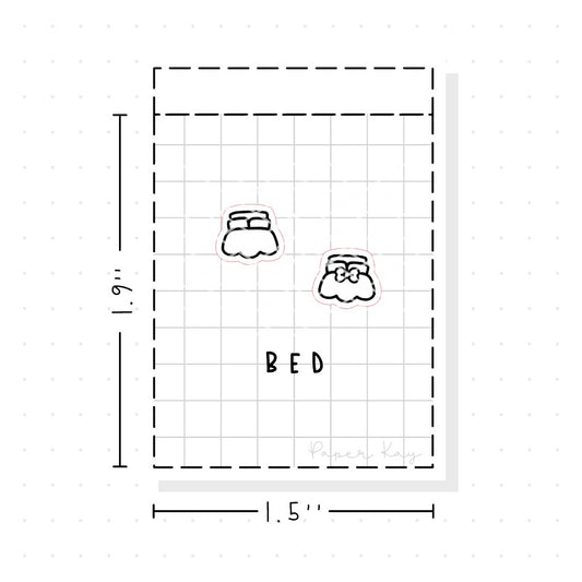 (PM012) Bed / Sleep - Tiny Minimal Icon Stickers