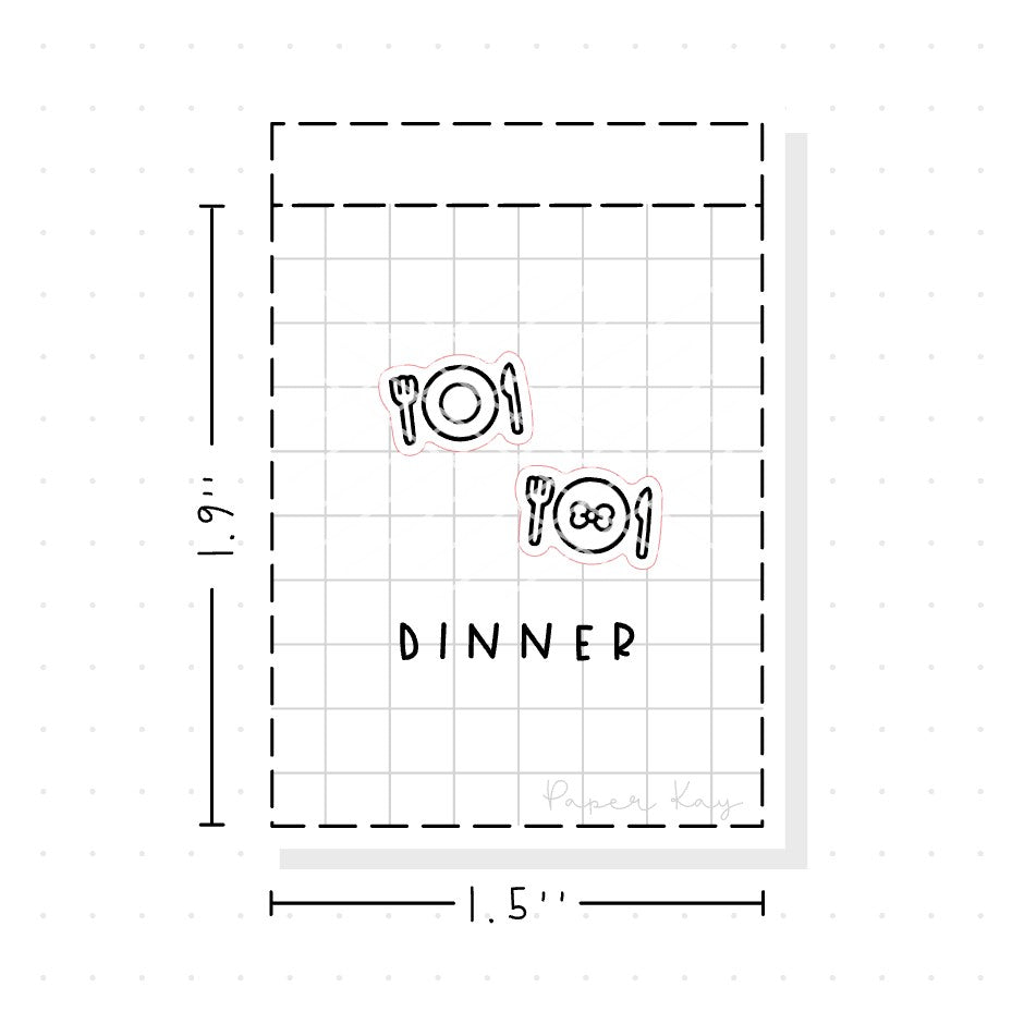 (PM013) Meal / Plate - Tiny Minimal Icon Stickers