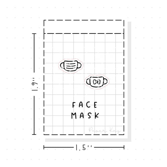 (PM016) Face Mask / Covering - Tiny Minimal Icon Stickers