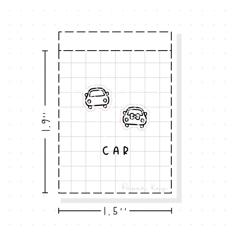 (PM018) Car / Driving - Tiny Minimal Icon Stickers