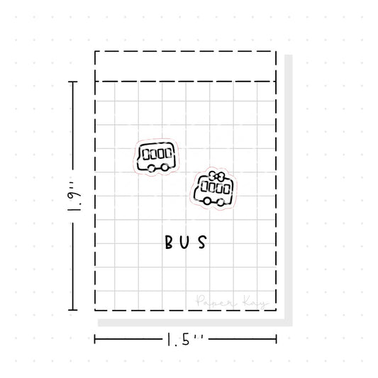 (PM019) Bus / Coach - Tiny Minimal Icon Stickers