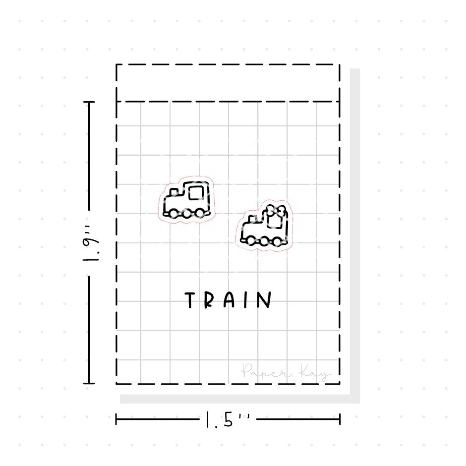 (PM020) Train - Tiny Minimal Icon Stickers