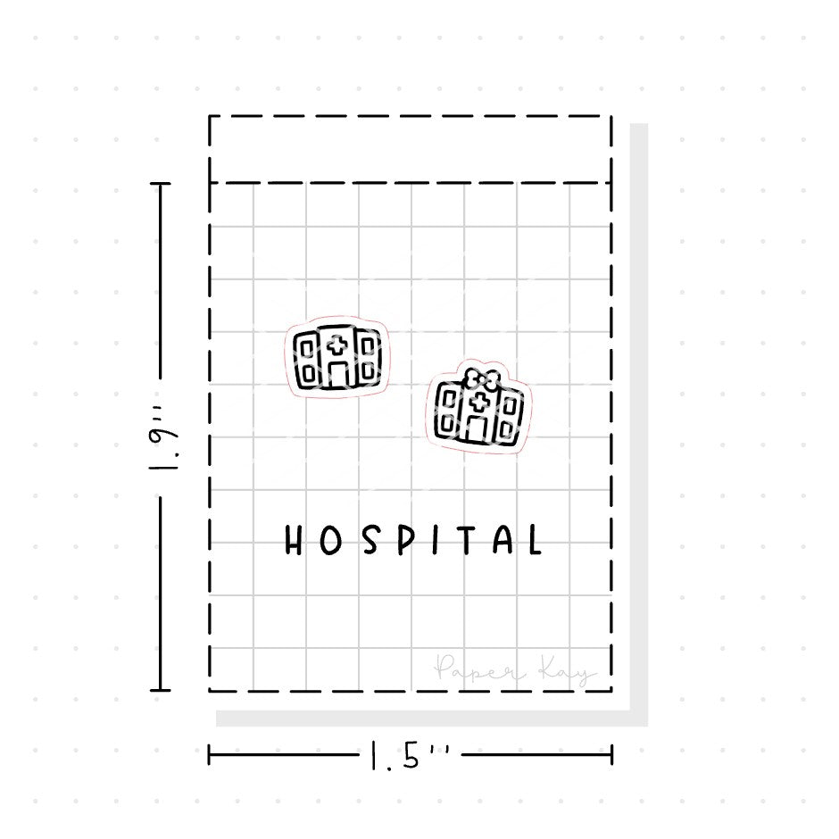 (PM021) Hospital Appointment - Tiny Minimal Icon Stickers