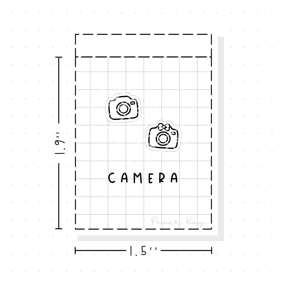 (PM022) Camera / Photography - Tiny Minimal Icon Stickers