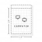(PM029) Computer / Working - Tiny Minimal Icon Stickers