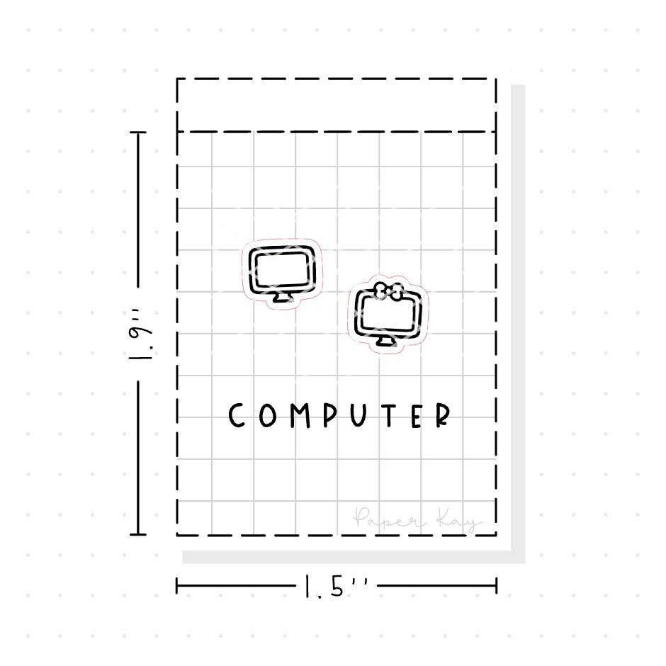 (PM029) Computer / Working - Tiny Minimal Icon Stickers