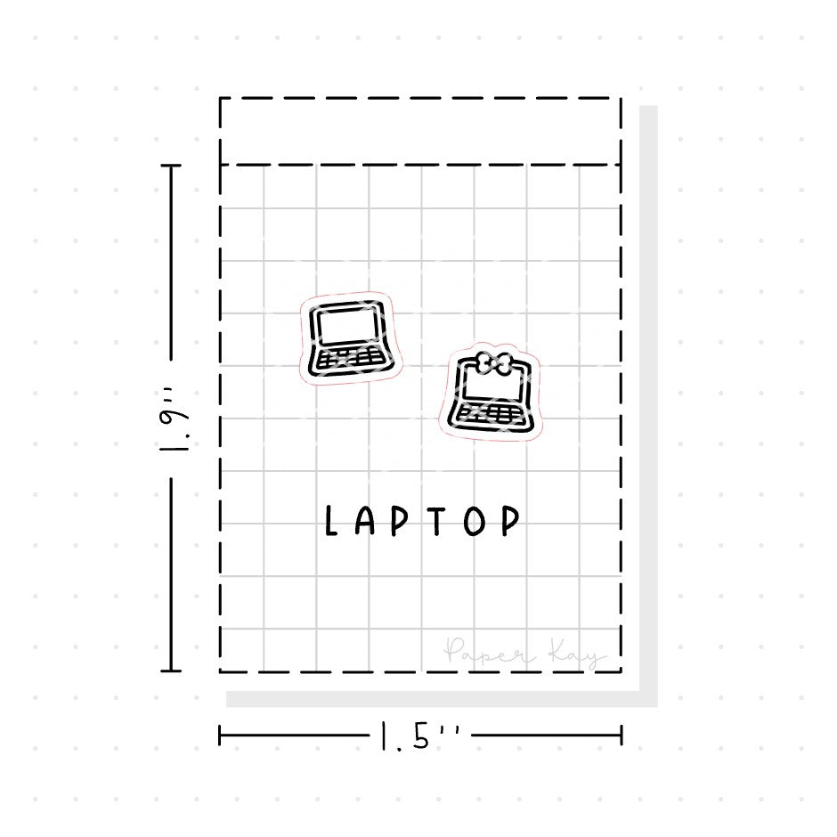 (PM030) Laptop / Working - Tiny Minimal Icon Stickers
