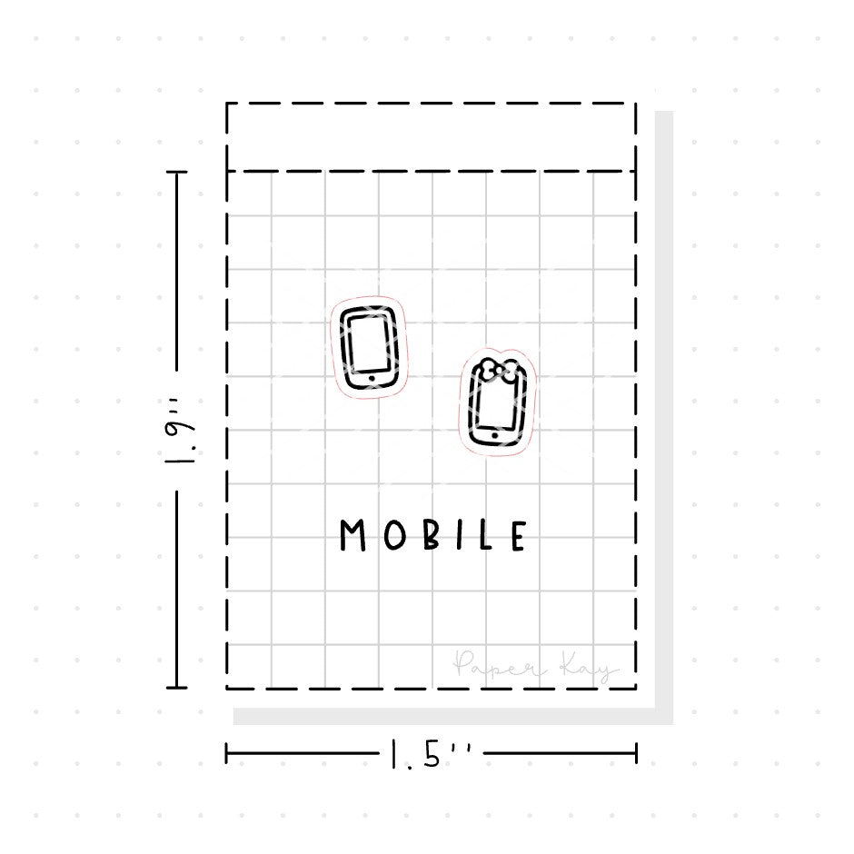 (PM031) Mobile / Phone - Tiny Minimal Icon Stickers
