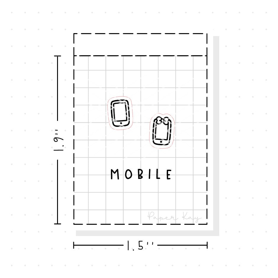 (PM031) Mobile / Phone - Tiny Minimal Icon Stickers