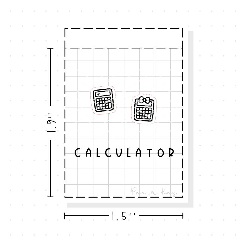 (PM034) Calculator - Tiny Minimal Icon Stickers