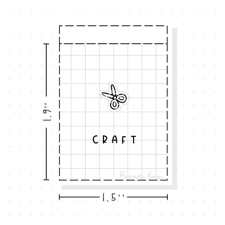 (PM038) Scissors - Tiny Minimal Icon Stickers