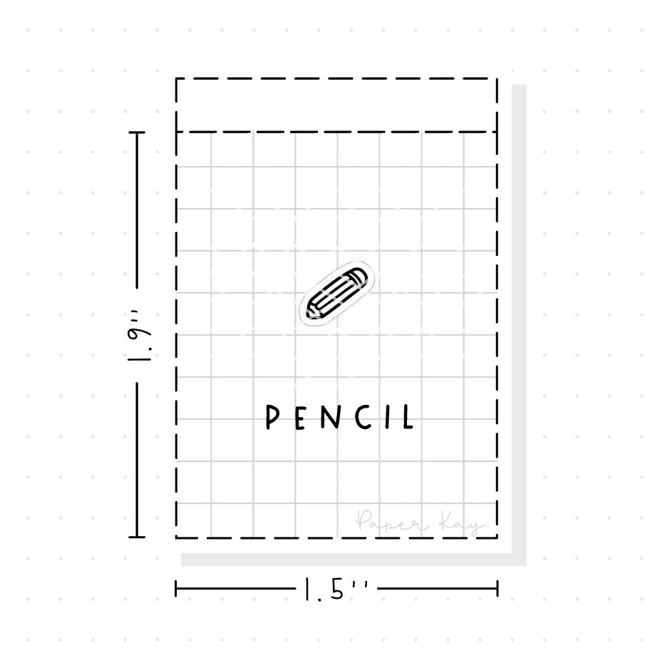 (PM041) Pencil / Drawing - Tiny Minimal Icon Stickers