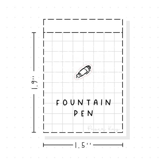 (PM042) Fountain Pen / Writing - Tiny Minimal Icon Stickers