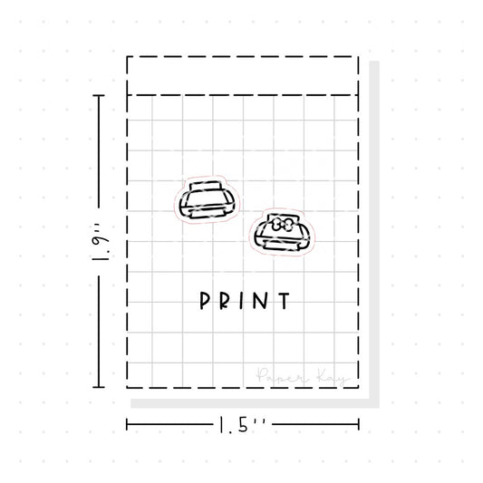 (PM044) Printer - Tiny Minimal Icon Stickers