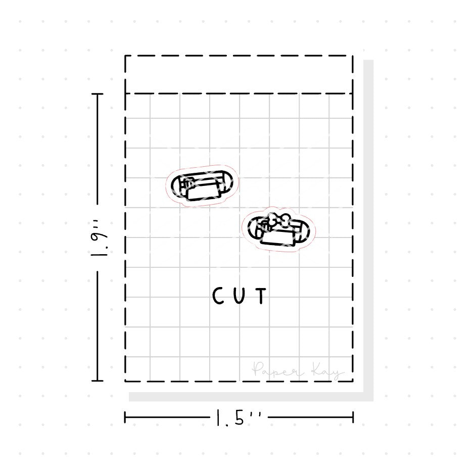 (PM045) Cutter - Tiny Minimal Icon Stickers
