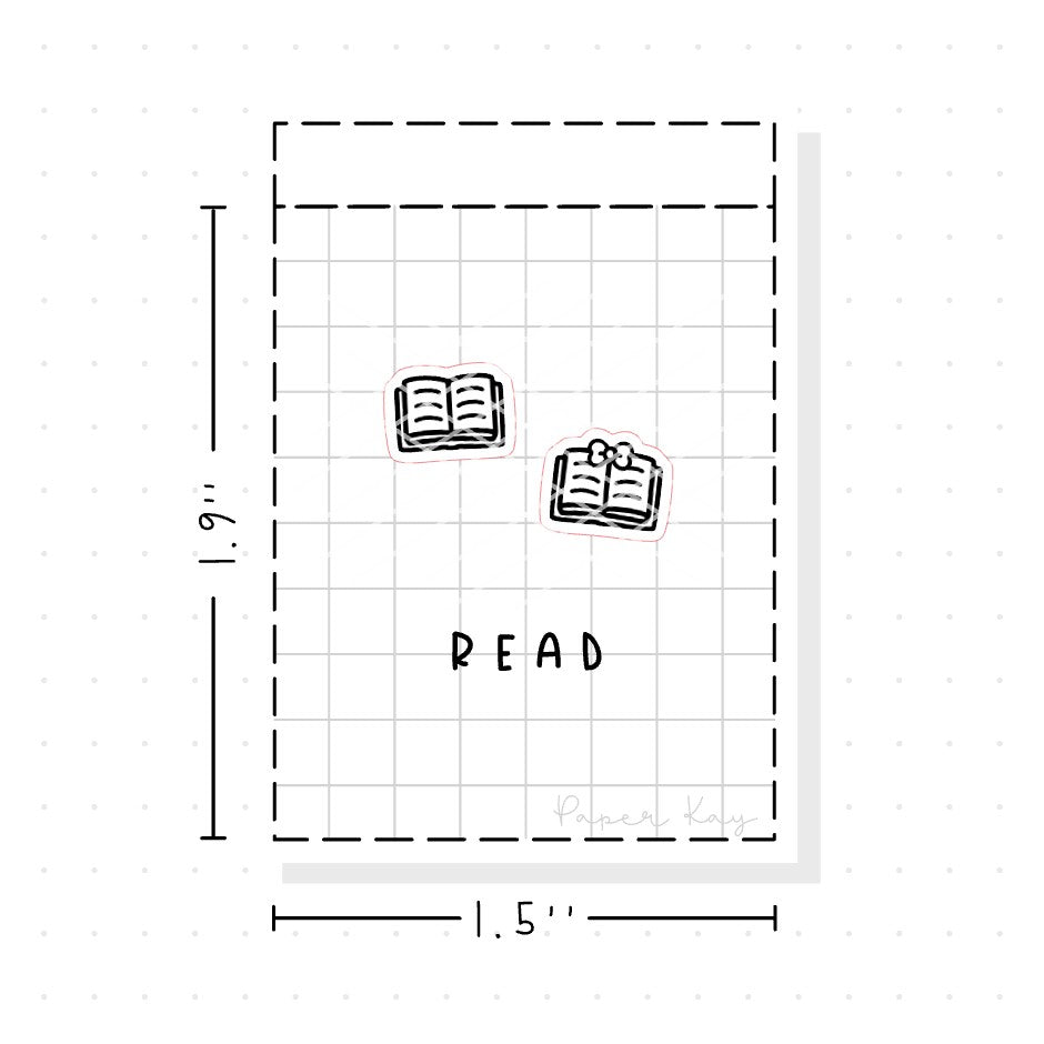 (PM046) Read / Book - Tiny Minimal Icon Stickers