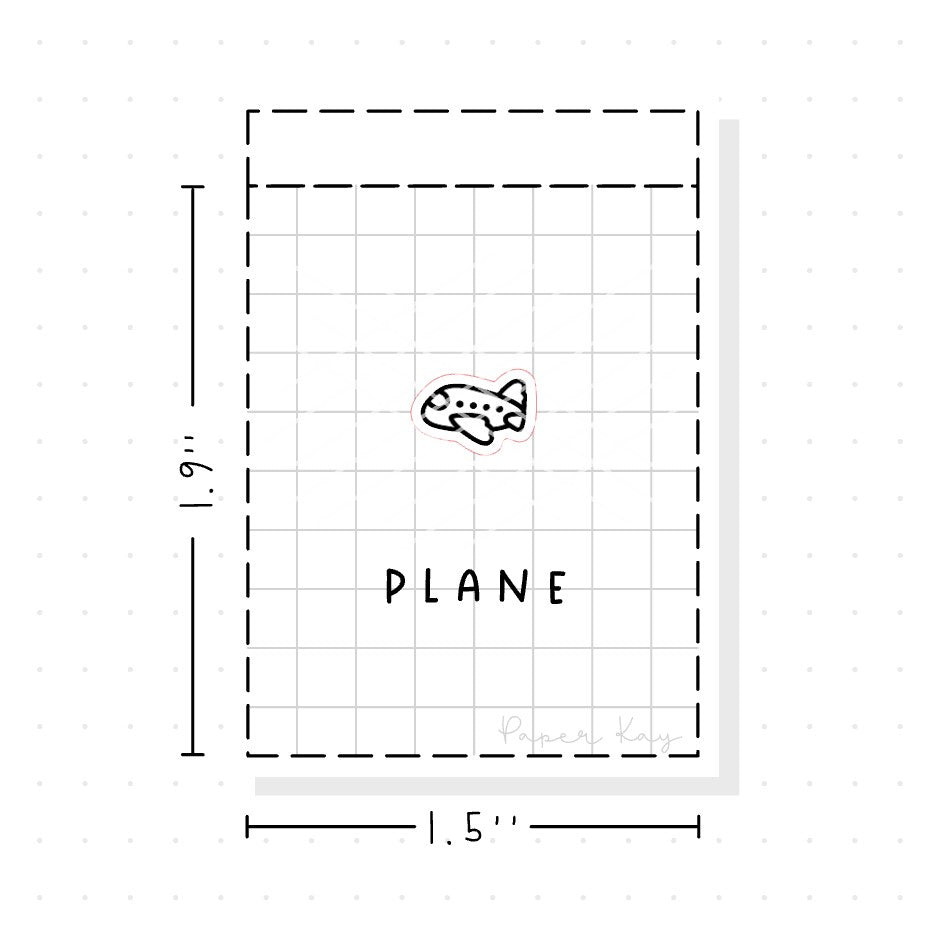 (PM048) Airplane / Travel - Tiny Minimal Icon Stickers