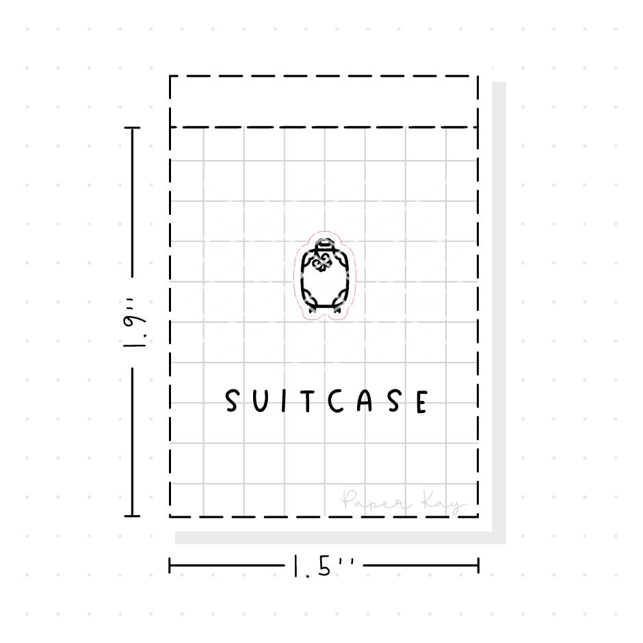 (PM049) Suitcase / Packing - Tiny Minimal Icon Stickers