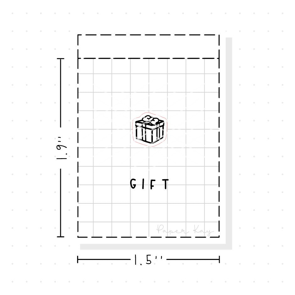 (PM050) Gift / Present - Tiny Minimal Icon Stickers