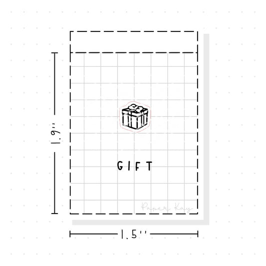 (PM050) Gift / Present - Tiny Minimal Icon Stickers