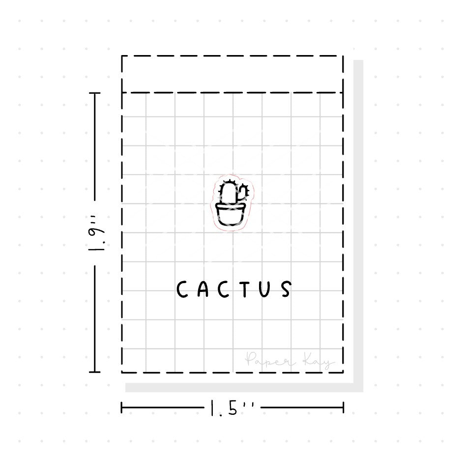 (PM053) Cactus / Succulent - Tiny Minimal Icon Stickers