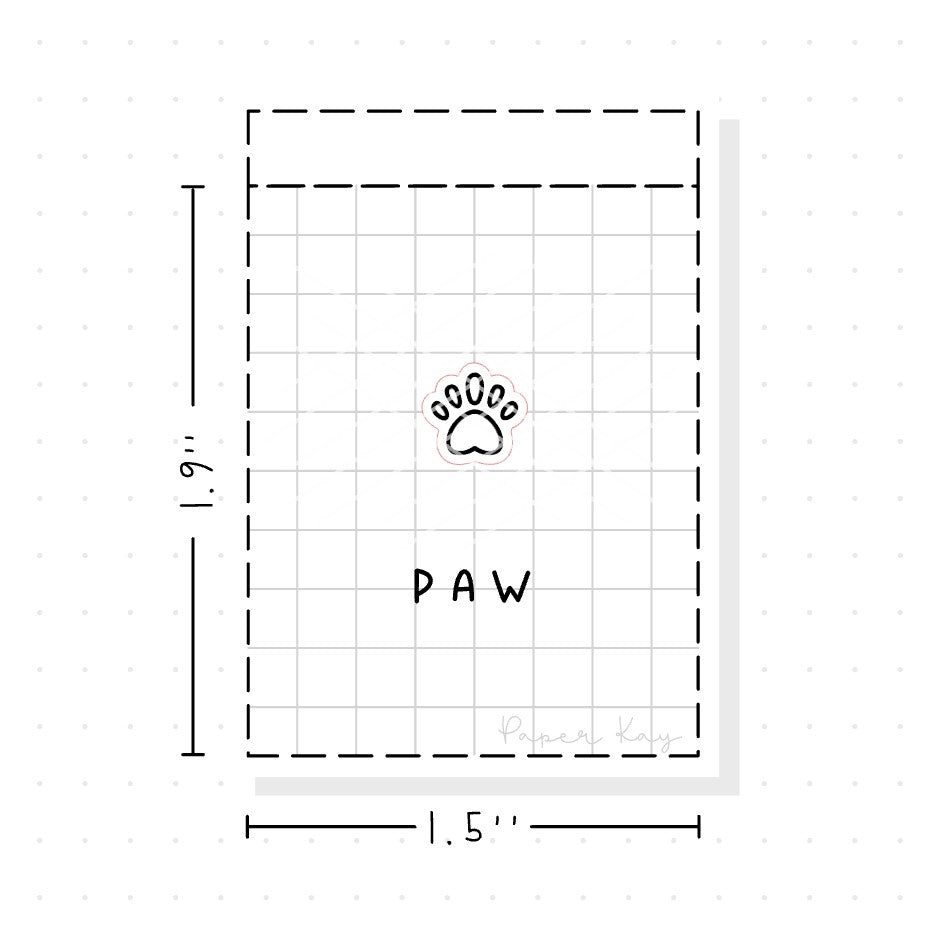 (PM054) Paw Print / Pet - Tiny Minimal Icon Stickers