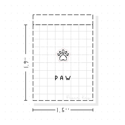 (PM054) Paw Print / Pet - Tiny Minimal Icon Stickers