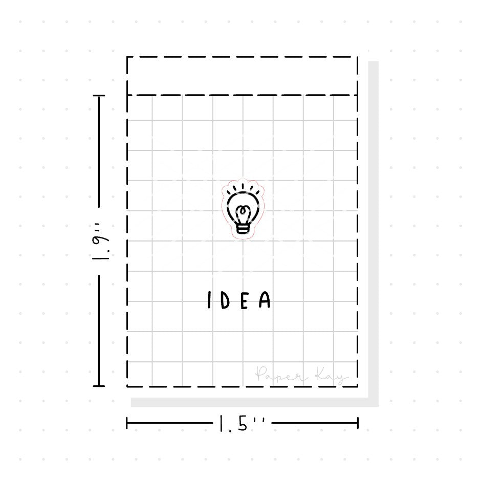 (PM055) Idea / Light Bulb - Tiny Minimal Icon Stickers