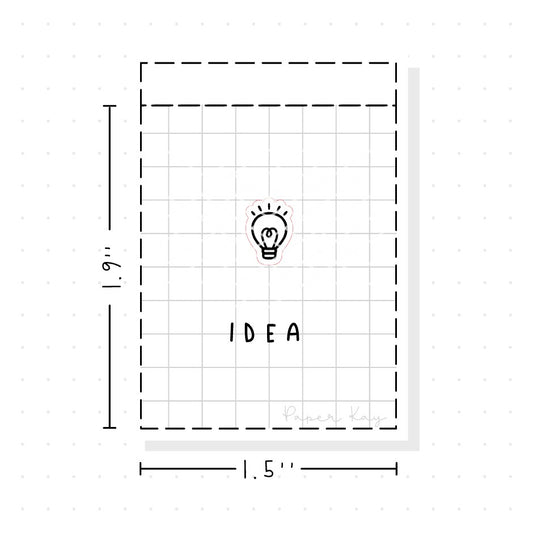 (PM055) Idea / Light Bulb - Tiny Minimal Icon Stickers