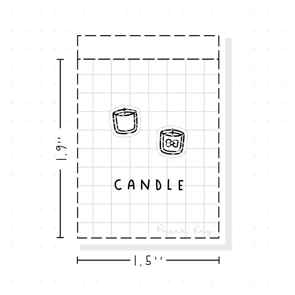 (PM057) Candle - Tiny Minimal Icon Stickers