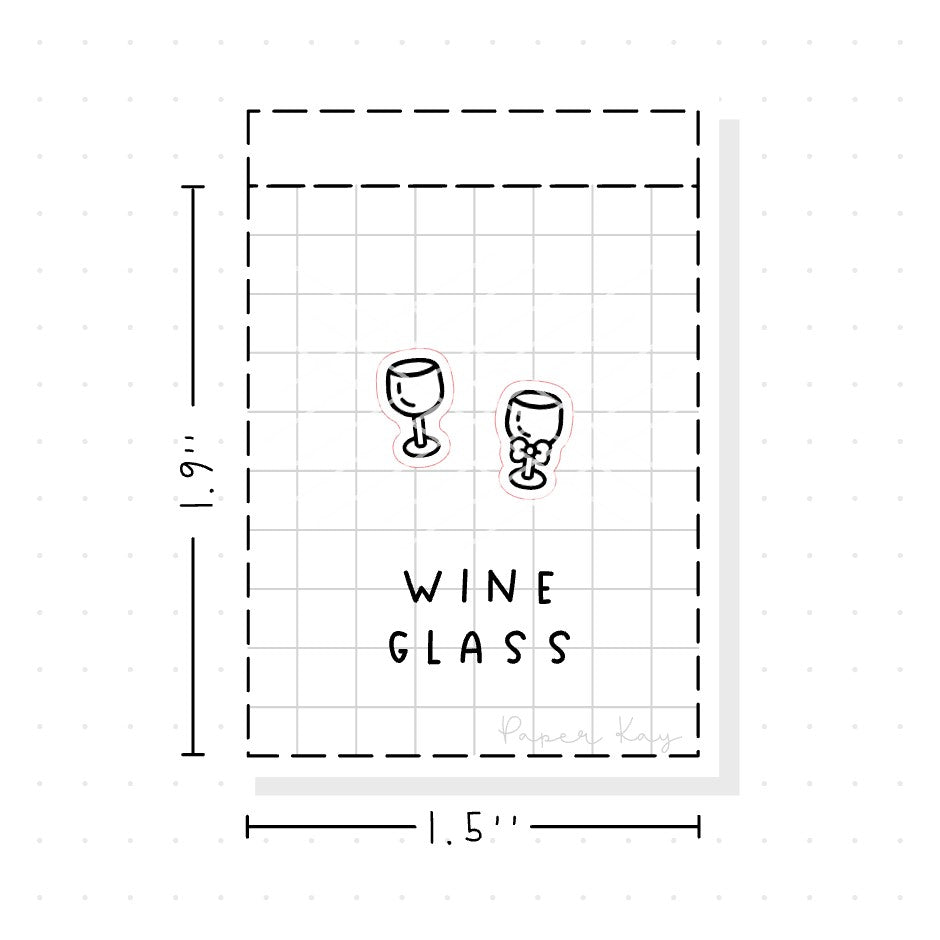 (PM059) Wine Glass / Alcohol - Tiny Minimal Icon Stickers