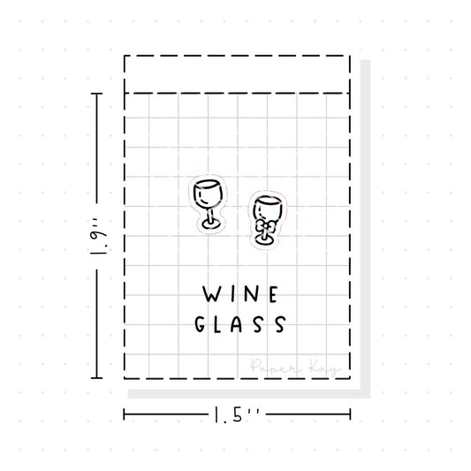 (PM059) Wine Glass / Alcohol - Tiny Minimal Icon Stickers