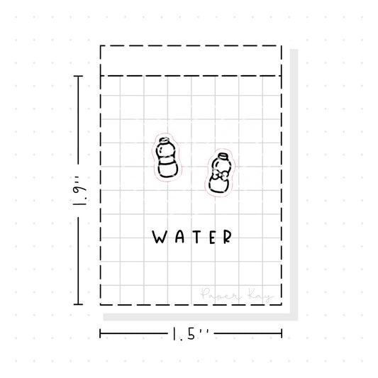 (PM060) Water Bottle / Drink - Tiny Minimal Icon Stickers