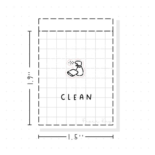 (PM061) Cleaning - Tiny Minimal Icon Stickers