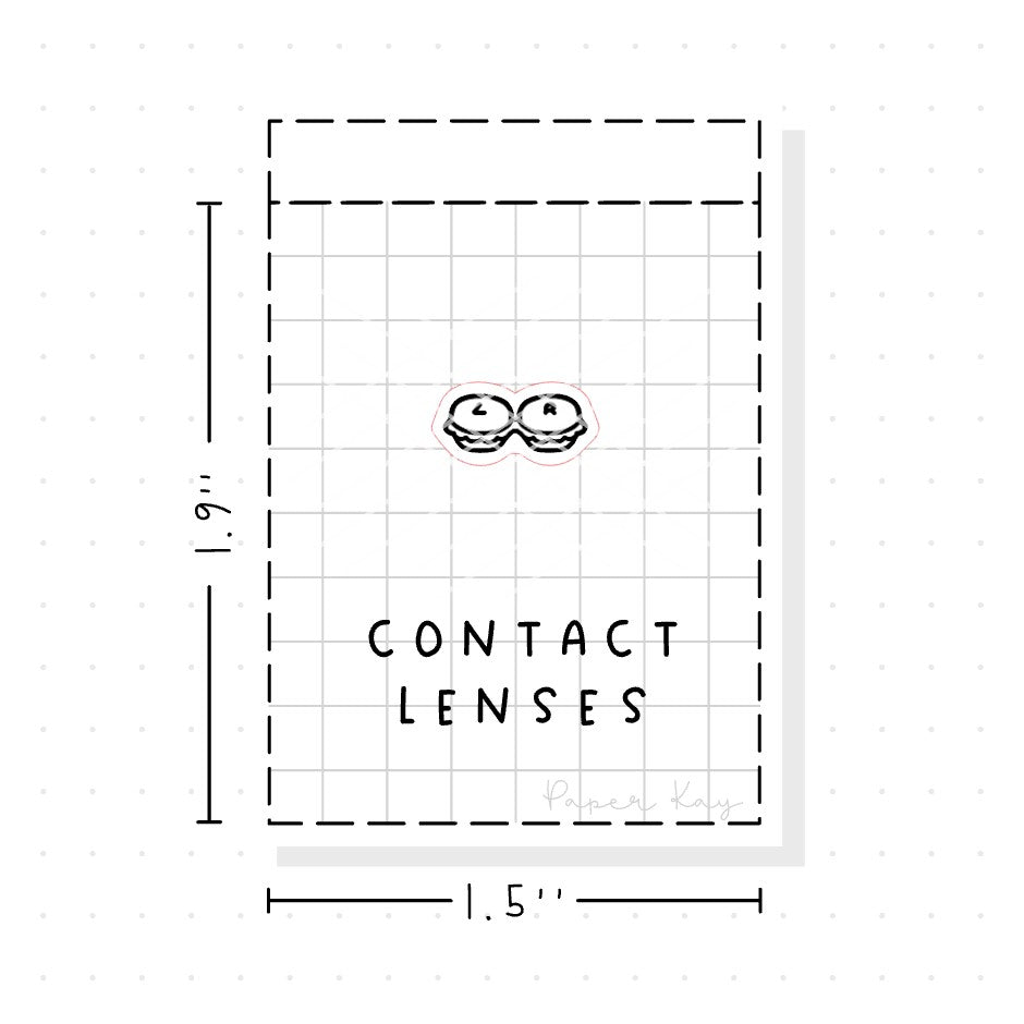 (PM063) Contact Lenses / Opticians - Tiny Minimal Icon Stickers