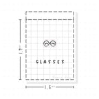 (PM064) Glasses / Opticians - Tiny Minimal Icon Stickers