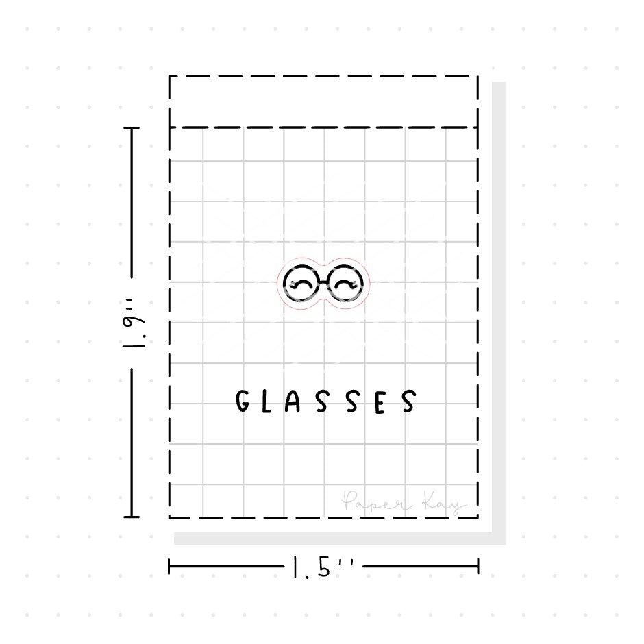 (PM064) Glasses / Opticians - Tiny Minimal Icon Stickers
