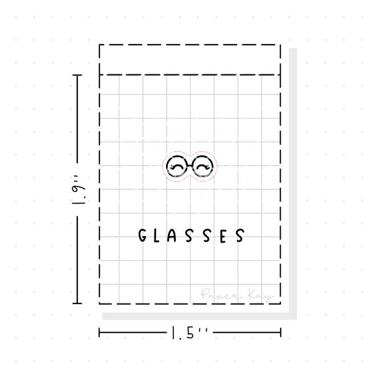 (PM064) Glasses / Opticians - Tiny Minimal Icon Stickers