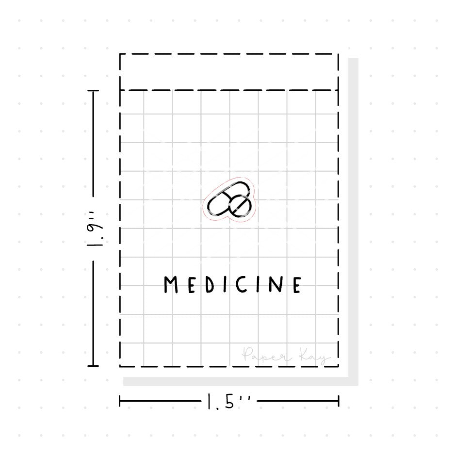 (PM065) Medicine / Medication - Tiny Minimal Icon Stickers