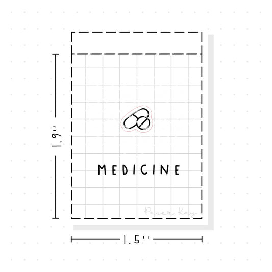 (PM065) Medicine / Medication - Tiny Minimal Icon Stickers